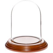 Glass Dome with Walnut Veneer Base - 3" x 4"