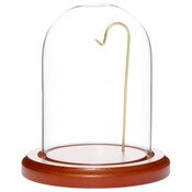 Glass Dome with Walnut MDF Base & Brass Wire - 3" x 4"