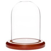 Glass Dome with Walnut MDF Base - 3" x 4"