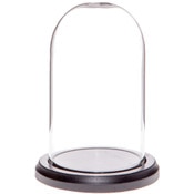 Glass Dome with Black MDF Wood Base - 3" x 5"