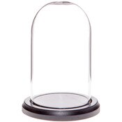Glass Dome with Black MDF Wood Base - 3" x 5"