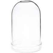 Plymor 3" x 5" Glass Display Dome Cloche (Clear Glass Tray Base)