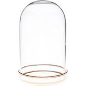 Plymor 3" x 5" Glass Display Dome Cloche with Gold Rim (Gold Rim Glass Tray Base)