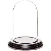 Glass Dome with Black Wood Veneer Base - 3" x 5"