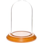 Glass Dome with Oak Veneer Base - 3" x 5"