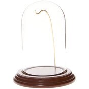 Glass Dome with Walnut Veneer Base & Gold Wire - 3" x 5"