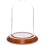 Glass Dome with Walnut Veneer Base - 3" x 5"