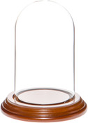 Glass Dome with Walnut Veneer Base - 3" x 5"