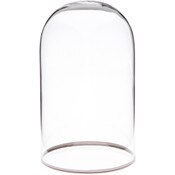 Plymor 3" x 5" Glass Display Dome Cloche with Silver Rim (no Base)
