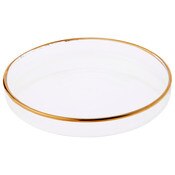Plymor 4" x 4" Round Glass Display Tray (Gold Rim)