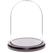 Glass Dome with Black MDF Wood Base - 4.5" x 6"