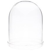 Plymor 4.5" x 6" Glass Display Dome Cloche (Clear Glass Tray Base)