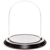 Glass Dome with Black Wood Veneer Base - 4.5" x 6"