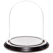 Glass Dome with Black Wood Veneer Base - 4.5" x 6"