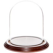 Glass Dome with Dark Mahogany Veneer Base - 4.5" x 6"