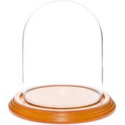 Glass Dome with Oak Veneer Base - 4.5" x 6"