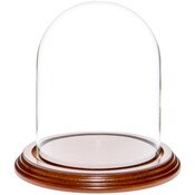 Glass Dome with Walnut Veneer Base - 4.5" x 6"