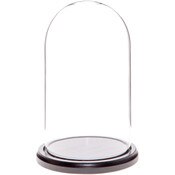 Glass Dome with Black MDF Wood Base - 4.5" x 8"