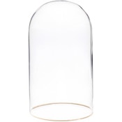 Plymor 4.5" x 8" Glass Display Dome Cloche with Gold Rim (no Base)