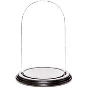 Glass Dome with Black Wood Veneer Base - 4.5" x 8"