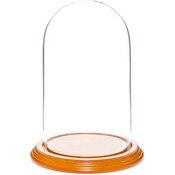 Glass Dome with Oak Veneer Base - 4.5" x 8"
