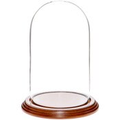 Glass Dome with Walnut Veneer Base - 4.5" x 8"