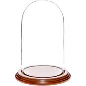 Glass Dome with Walnut Veneer Base - 4.5" x 8"