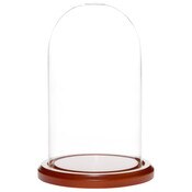 Glass Dome with Walnut MDF Base - 4.5" x 8"