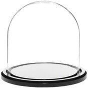 Glass Dome with Black Acrylic Base - 4" x 4"