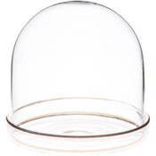 Plymor 4" x 4" Glass Display Dome Cloche with Gold Rim (Gold Rim Glass Tray Base)