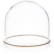 Plymor 4" x 4" Glass Display Dome Cloche (Gold Rim Glass Tray Base)