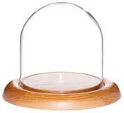 Glass Dome with Oak Base - 4" x 4"