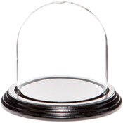Glass Dome with Black Wood Veneer Base - 4" x 4"