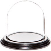 Glass Dome with Black Wood Veneer Base - 4" x 4"