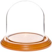 Glass Dome with Oak Veneer Base - 4" x 4"