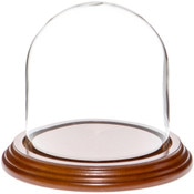 Glass Dome with Walnut Veneer Base - 4" x 4"