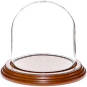 Glass Dome with Walnut Veneer Base - 4" x 4"