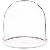Plymor 4" x 4" Glass Display Dome Cloche with Silver Rim (Clear Glass Tray Base)