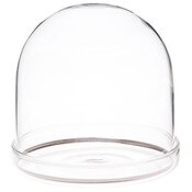 Plymor 4" x 4" Glass Display Dome Cloche with Silver Rim (Clear Glass Tray Base)