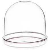 Plymor 4" x 4" Glass Display Dome Cloche with Silver Rim (Silver Rim Glass Tray Base)