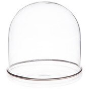 Plymor 4" x 4" Glass Display Dome Cloche (Silver Rim Glass Tray Base)