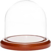 Glass Dome with Walnut MDF Base - 4" x 4"