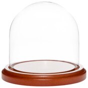 Glass Dome with Walnut MDF Base - 4" x 4"