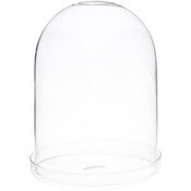 Plymor 4" x 5.5" Glass Display Dome Cloche (Clear Glass Tray Base)