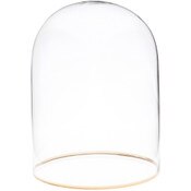 Plymor 4" x 5.5" Glass Display Dome Cloche with Gold Rim (no Base)