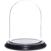 Glass Dome with Black Wood Veneer Base - 4" x 5.25"