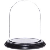 Glass Dome with Black Wood Veneer Base - 4" x 5.25"