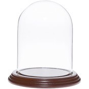 Glass Dome with Walnut Veneer Base - 4" x 5.25"