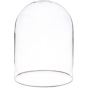 Plymor 4" x 5.5" Glass Display Dome Cloche with Silver Rim (no Base)