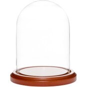 Glass Dome with Walnut MDF Base - 4" x 5.25"
